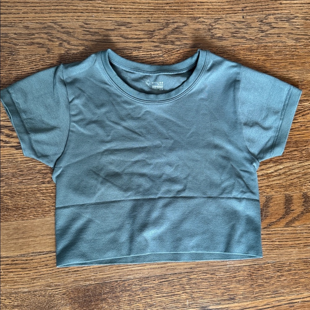 Aerie Army Green Crop Top